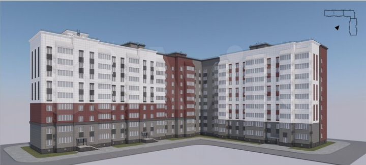 2-к. квартира, 53,2 м², 8/9 эт.