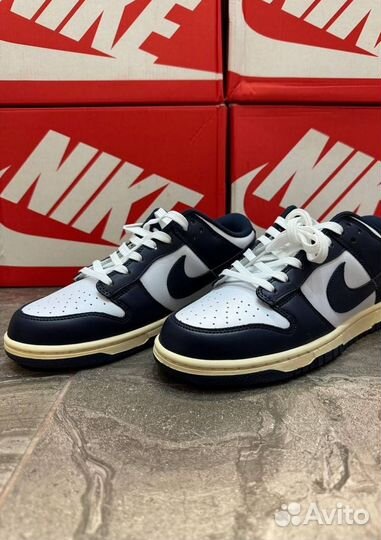 Nike dunk low vintage navy c доставкой