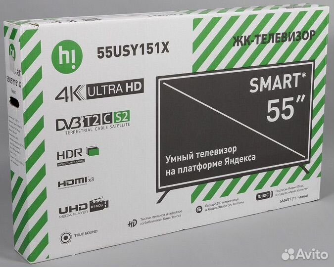 Телевизор hi 55 дюймов 4к смарт тв