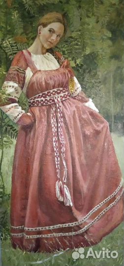 Картина,девушка в сарафане