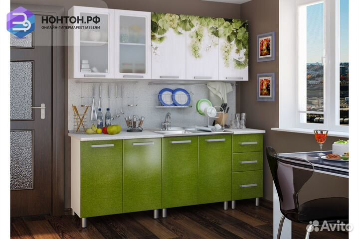 Кухня Люкс с фотопечатью Лоза 2.0 м