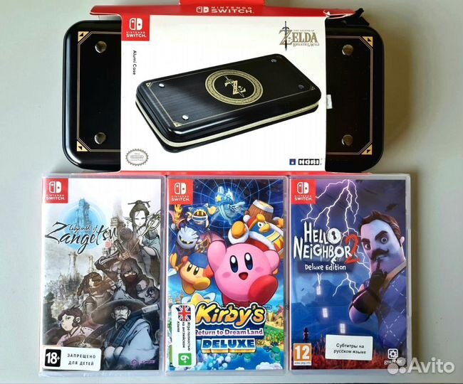 Игры и чехол Nintendo Switch
