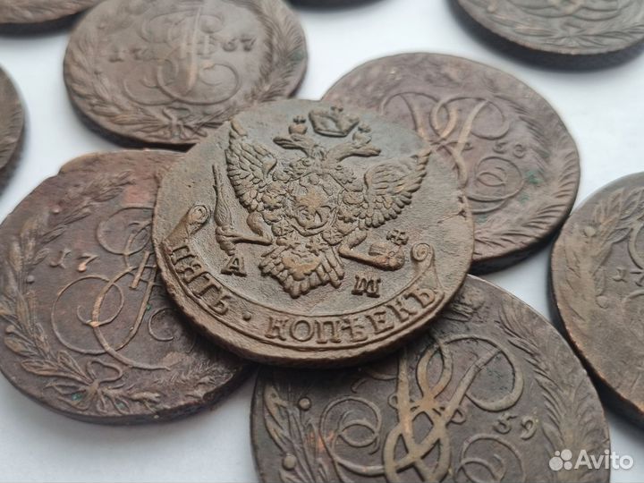 5 копеек 1791г ам отличный