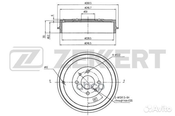 Барабан торм. зад. Fiat Doblo (119 223) 01- P