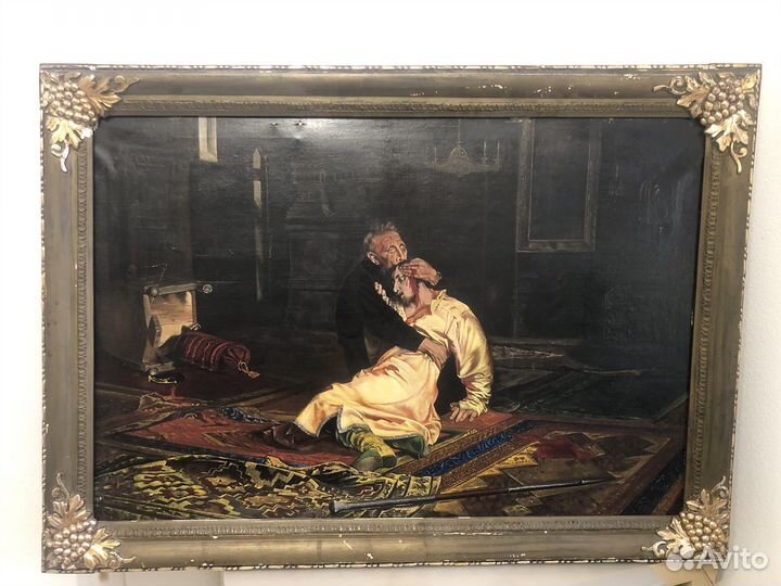 Картина маслом в раме Иван Грозный и сын его Иван