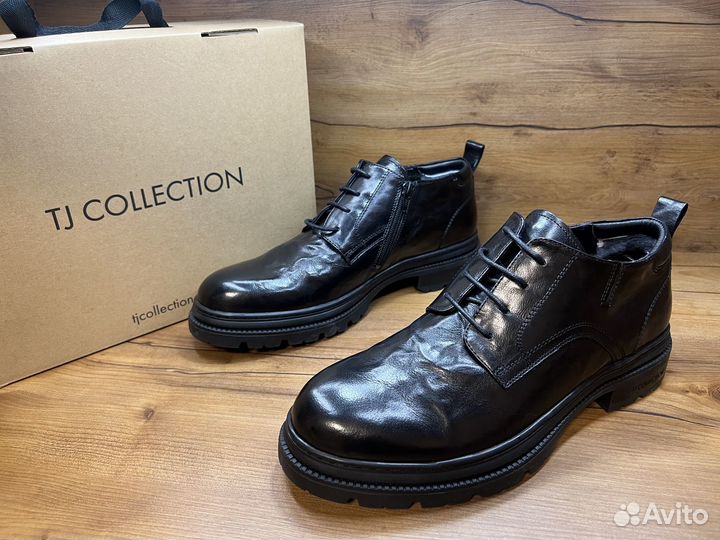 43р ботинки новые зимние tj collection кожа/мех