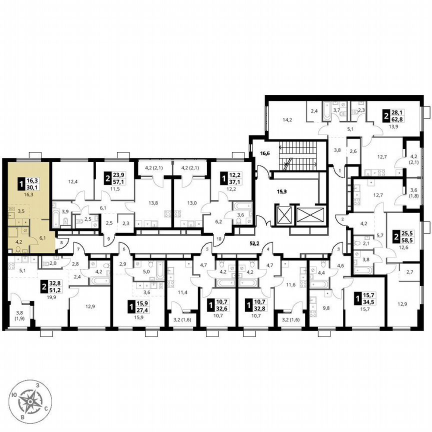 Квартира-студия, 30,1 м², 2/18 эт.