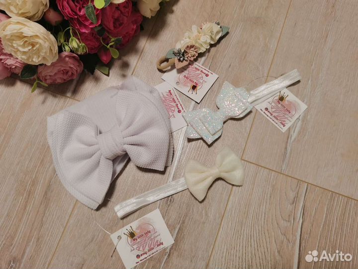 Повязки для девочки банты и цветы новые