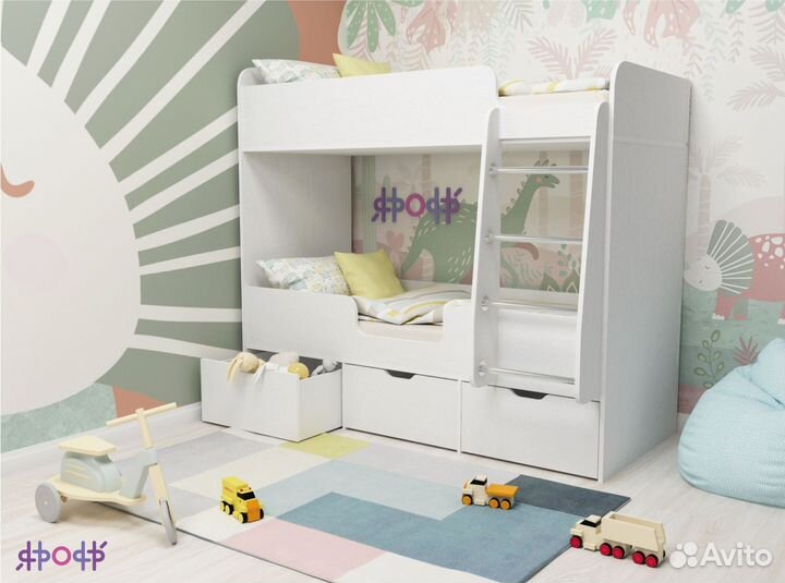 Двухъярусная детская кровать Двойняшка.Любые цвета