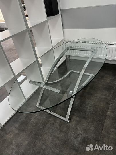 Журнальный стол стекло - металл хром