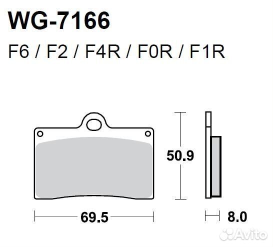 Колодки WRP WG-7166-F0R (FRP408 / FA095) Италия