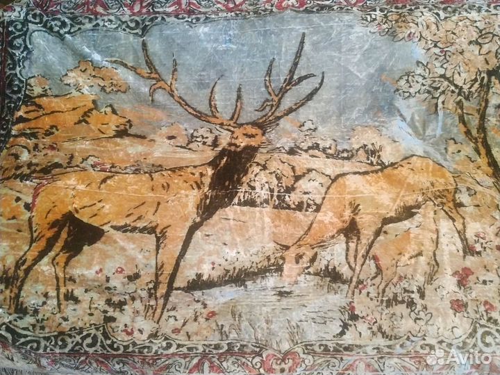 Ковер-покрывало плюшевые Олени СССР