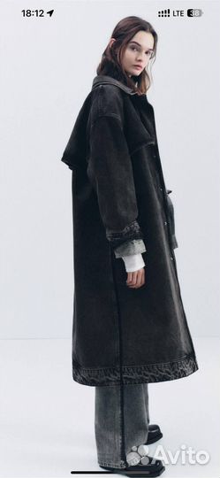 Джинсовый тренч zara новый