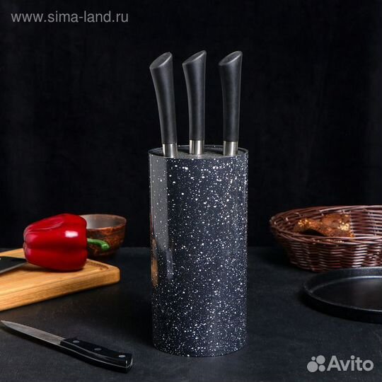 Подставка под ножи с наполнителем «Чёрный гранит»