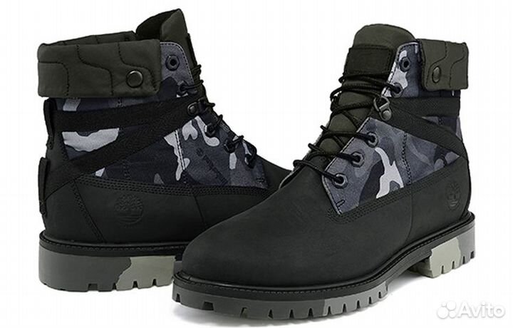 Timberland Heritage EK+ 6 Inch Waterproof Wide-Fit Boot 'Black Camouflage' (40)