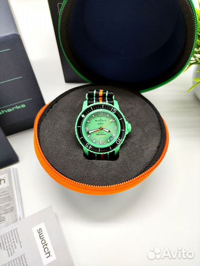Часы Swatch Blancpain зелёные