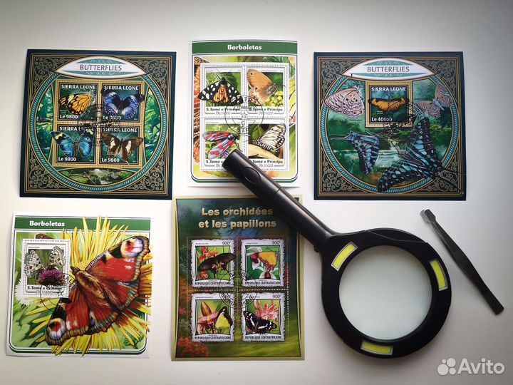 Почтовые марки. Новые. Бабочки