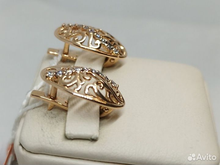 Золотые серьги С камнями (Au 585) (Ахт)