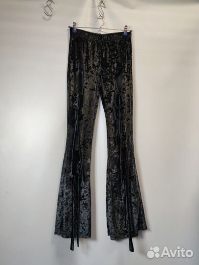 Новые бархатные клеши с дырками 44-46р