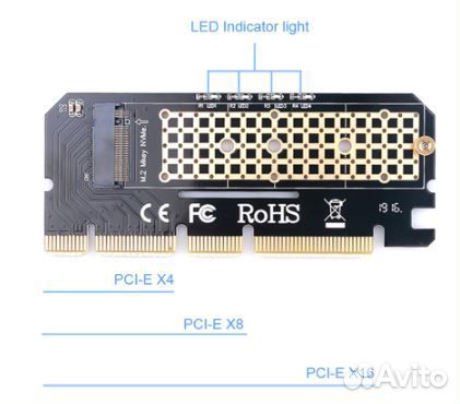 Переходник адаптер m.2 pci 16x 3.0