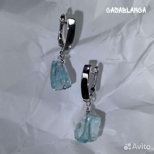 Серьги. Тонированный кварц