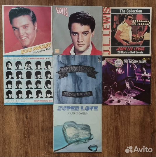 Виниловые пластинки.Bon Jovi.Elvis.Битлз.Lewis
