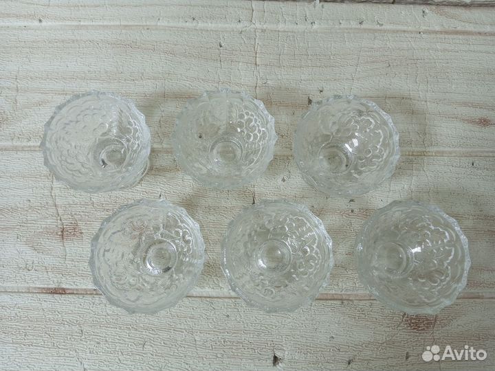 Креманки хрусталь СССР 6 шт высота 5,5 см