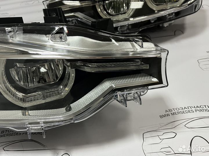 Фары BMW F30 LED без изменений на дорест всборе