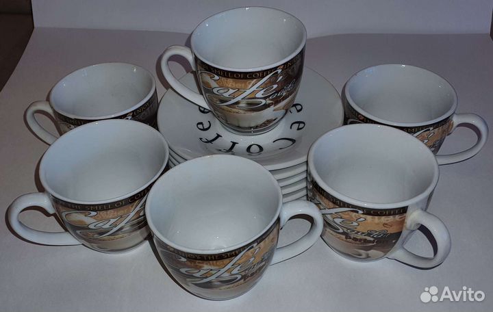 Кофейный сервиз (6 пар). Керамика