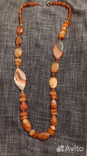 Бусы из натуральных камней сердолик