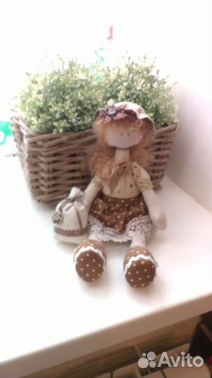 Кукла интерьерная - кофейная девочка