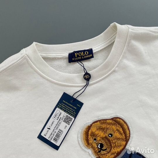 Свитшот polo ralph lauren с медведем белый