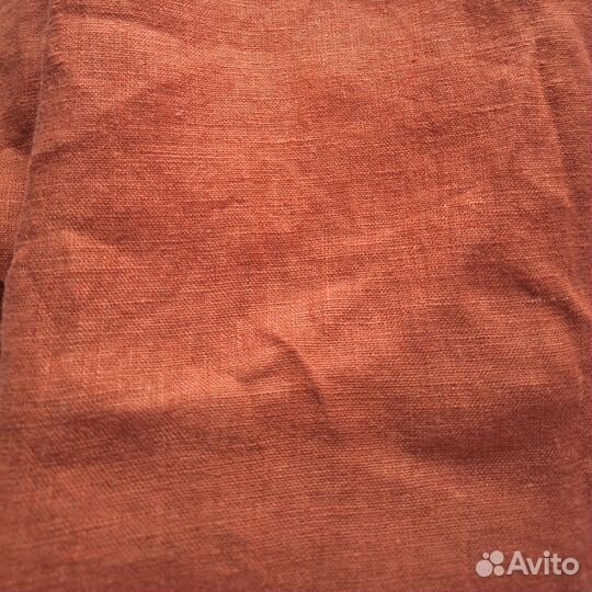 Отрез ткани лён кирпичный