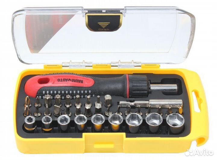 Отвертка реверсивная с битодержателем,комплектом б