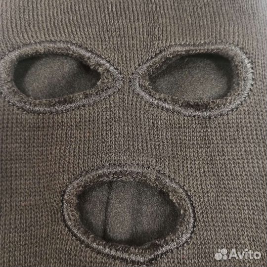 Балаклава-маска вязаная на флисе 9596, чёрная