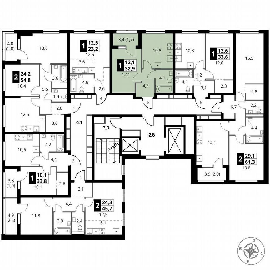 1-к. квартира, 32,9 м², 2/16 эт.
