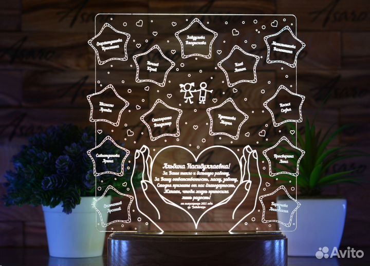 Подарок учителям (ночник именной)