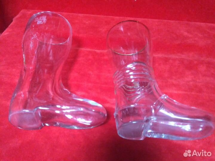 Стеклянные рога,сапожки.Сувениры СССР