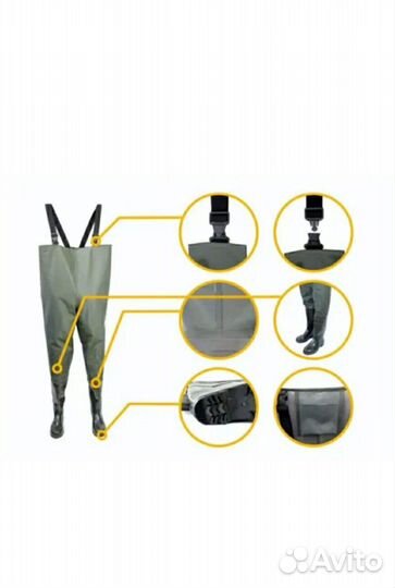 Вейдерсы/ Полукомбинезон рыбацкий/ Забродники