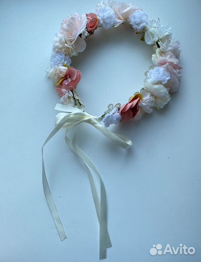Венок на голову из искуственных цветов