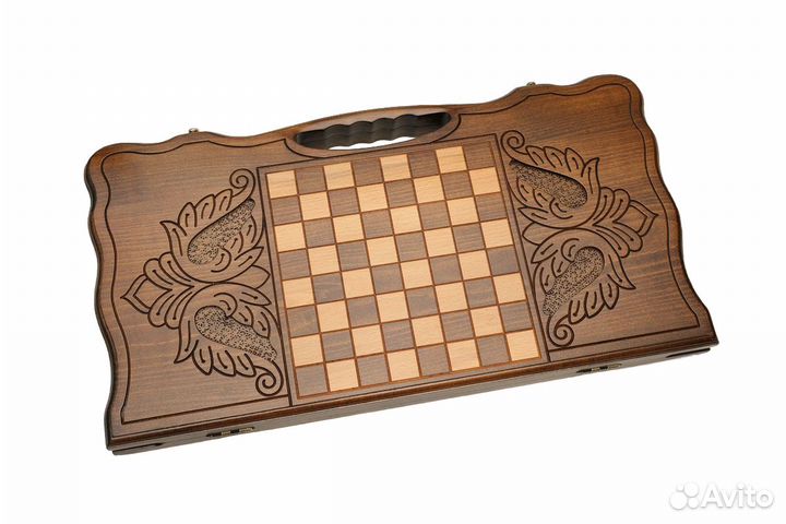 Нарды резные Яванский тигр 61 х 66 см бук Армения 62347