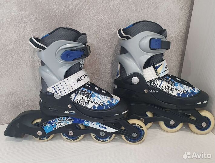 Роликовые коньки детские раздвижные (р-р 30-33)