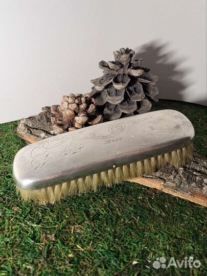 Антикварная щетка для одежды, посеребрение