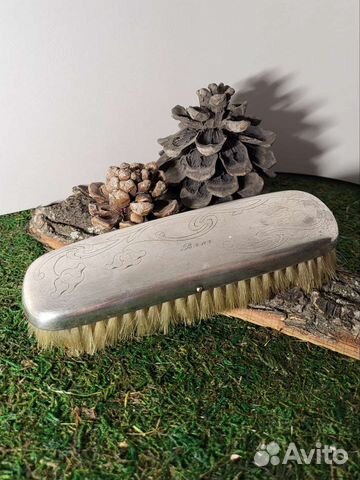 Антикварная щетка для одежды, посеребрение