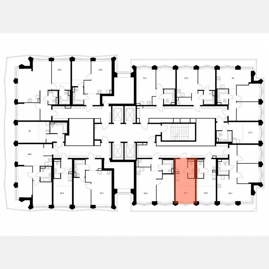 Квартира-студия, 19,7 м², 21/31 эт.