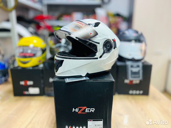 Шлем мото модуляр hizer 627 2 визора