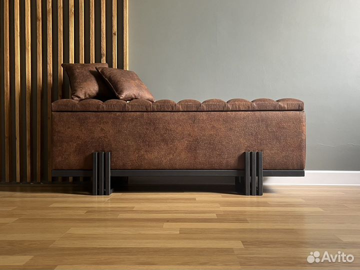 Банкетка обувница лофт с полками