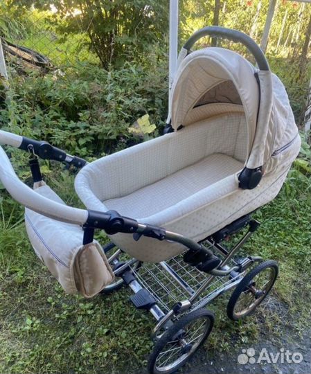 Детская коляска люлька с большими колесами