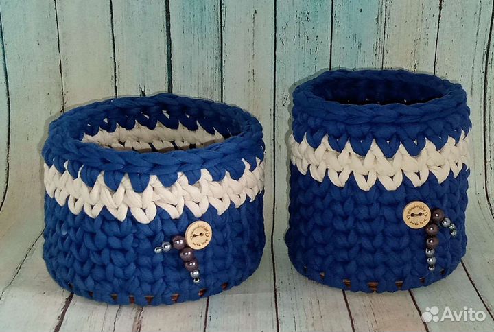 Корзины из трикотажной пряжи