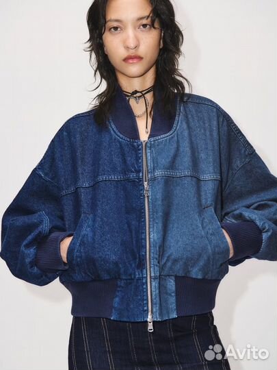 Бомбер Zara Джинсовый В Наличии (S)